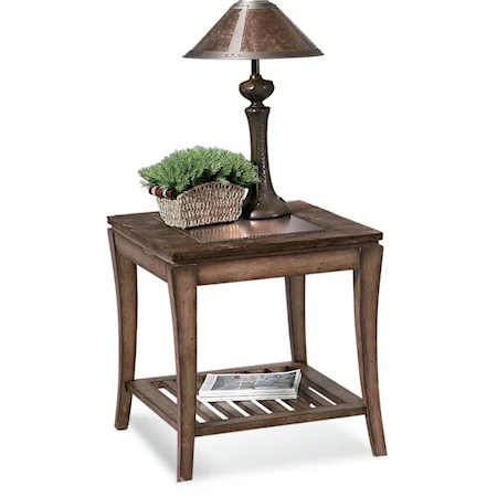 Rectangular End Table with Shelf